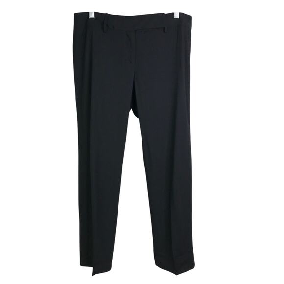 Piazza Sempione Trouser Womens Size 12/48it Black Slit Hem Pleated Pants Classic - Picture 1 of 10